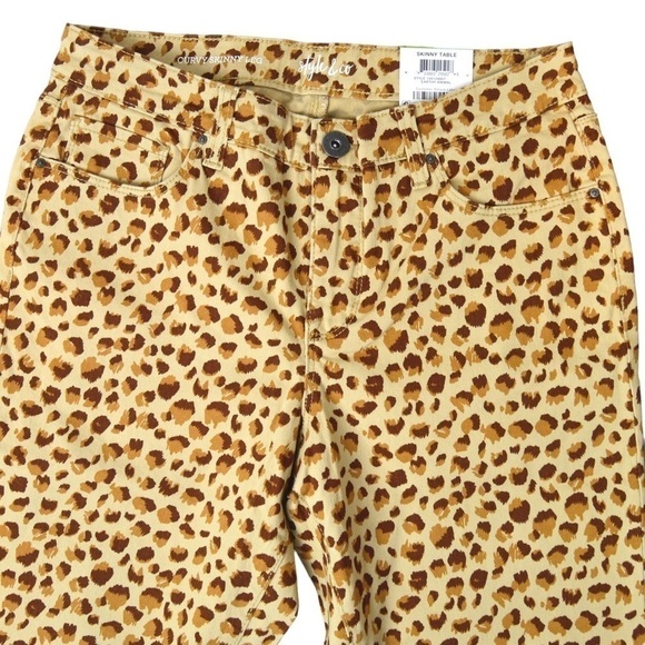 NWT Style & Co Curvy Skinny Leg Animal Print Pants, Size 4 - Picture 3 of 9